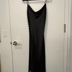 Black satin dress